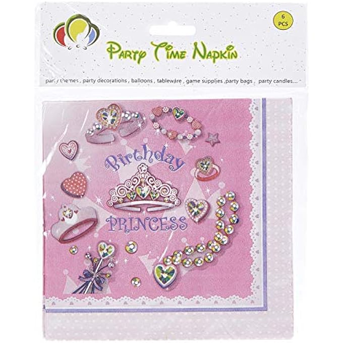 24PCS TISSUE PAPER HAPPY BIRTHDAY PINK PRINCESS DESIGN